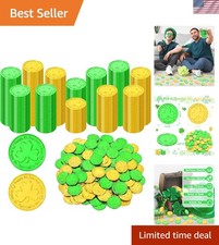 Versatile 200 PCS St. Patrick's Day Gold Green Coins - Eco-Friendly Decor