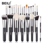 Black Makeup Brushes Set Professional Natural Goat Hair Brushes Foundation Powde