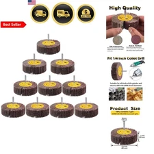 Abrasive Flap Wheel Set 80 Grit Sanding Discs for Drill Metal Wood 10pcs