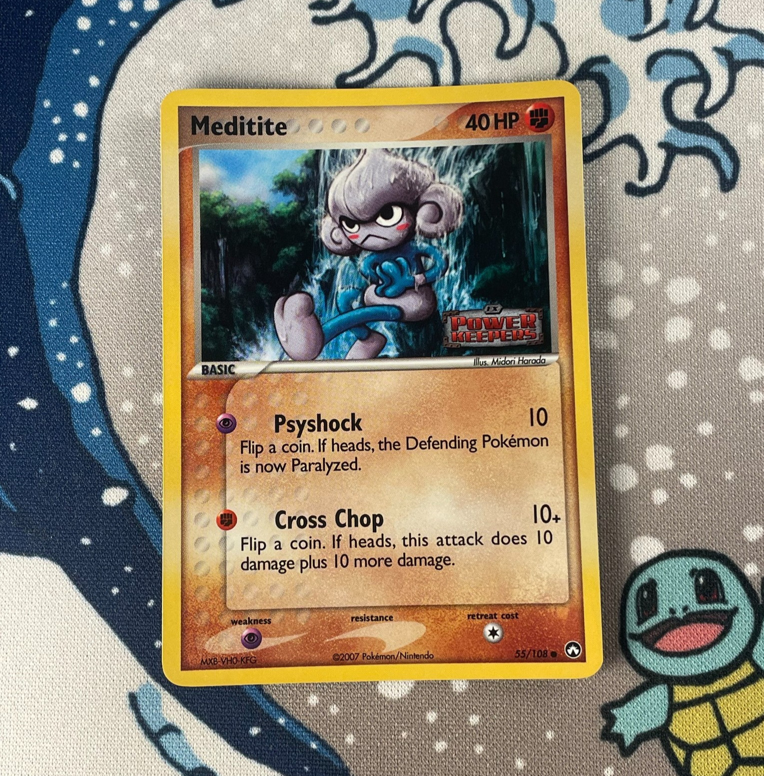 Meditite 55/108 Reverse Holo EX Power Keepers Stamped Pokemon Card 2007 LP/NM