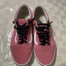 VANS Old Skool Pink Suede White lace Up Low Top Skater Shoes Women 9 /Men's 7.5