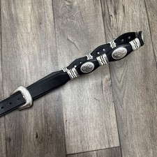 TONY LAMA Men's Cutting Champ Scalloped Brown CONCHO Western Belt 30 9117L EUC