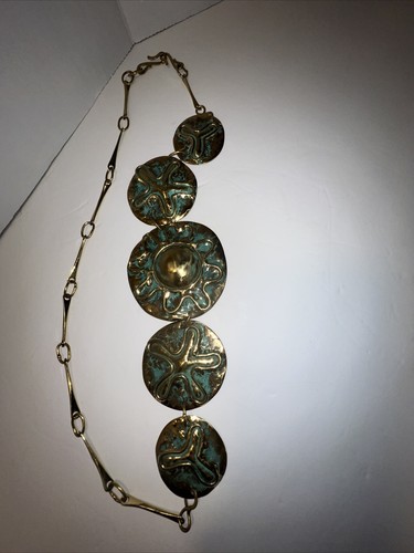 JOSEPH BORIS Hammered Copper Brass Modernist Artisan Handmade Belt RARE!! - Picture 4 of 8