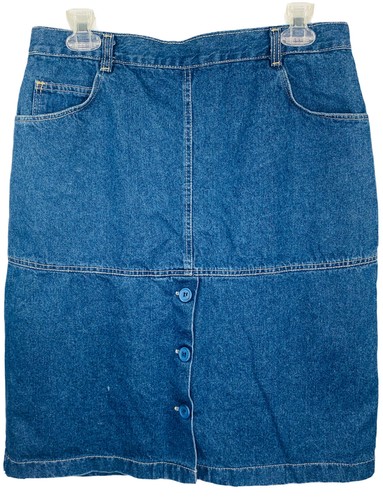 Vintage Carlyle Jeansrock mit Fronttaschen Medium Wash Größe 16