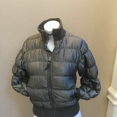 The North Face Womens Puffer Jacket Green Full Zip Up Side Pockets High Neck Xs Ebay