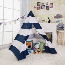 Cozy Charming Canvas Teepee Tent for Kids with Carry Case