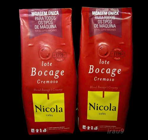 Ground Coffee Creamy Nicola Bocage Portuguese 2x 250g, Total 500g 1.1lb Portugal
