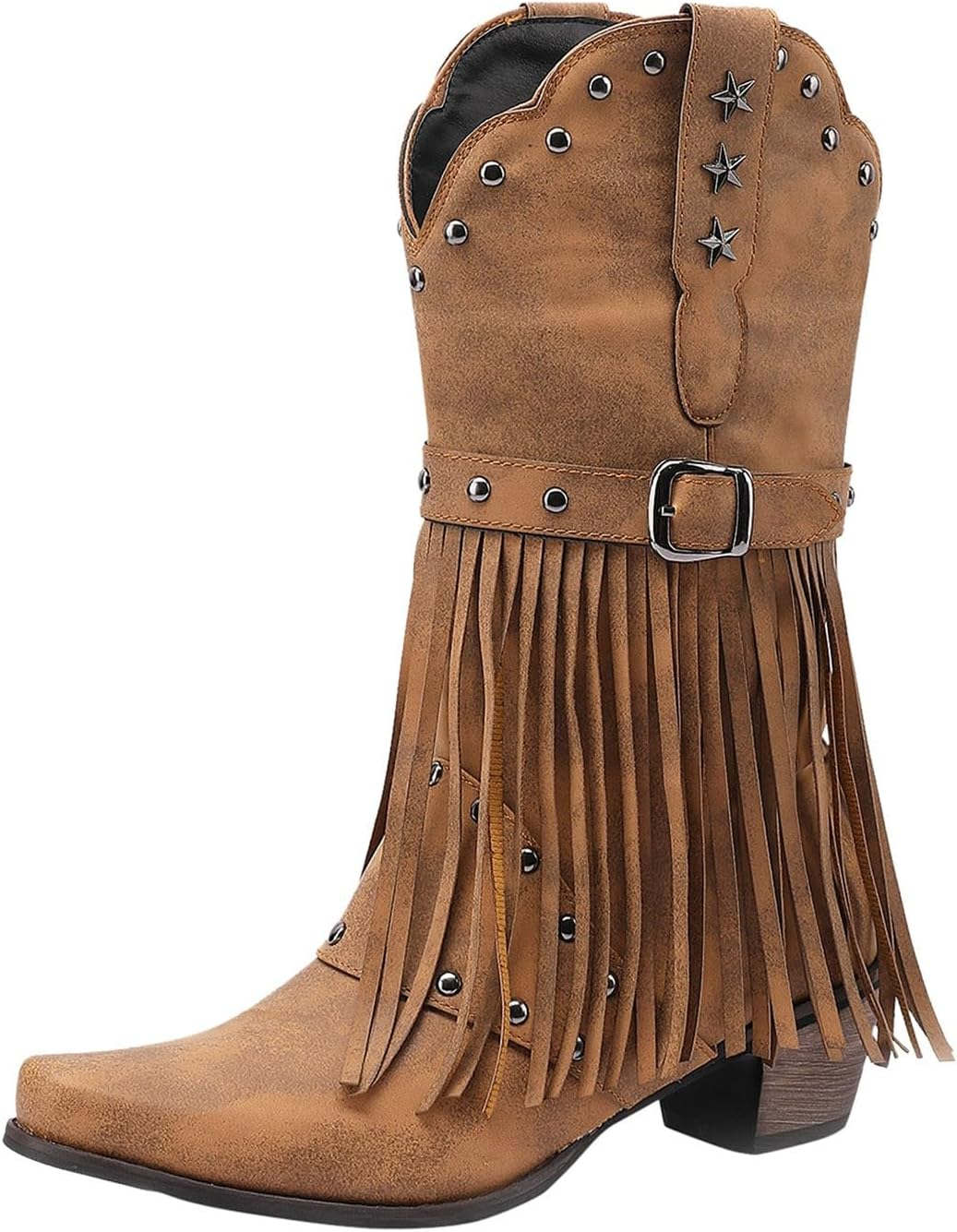 Cowboy Boots Stivali Cowboy Frange Stivali Camoscio Stivali Con