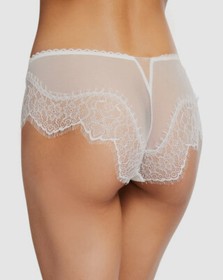 $140 Lise Charmel Women's White Embroidery Orchidee Beaute Thong Panties Size XS