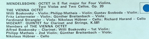 Decca ECS 517 – Mendel ssohn Octet/Mozart Clarinet Quintet & Vienna Octet - 1969 - Picture 7 of 7