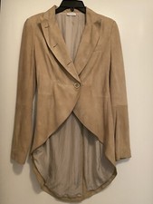 Brunello Cucinelli Suede Tailcoat Opera Tuxedo Conductor Jacket Size 40 Tan Nude