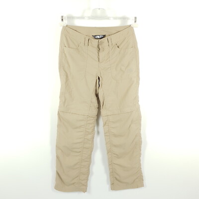 The North Face Zip Off Hiking Pants Womens Sz EU 2 W25 L30 Beige Functional Pants Trousers
