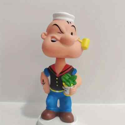 NEW POPEYE THE SAILER MAN. Bubble Head Fun with Spinach! Vinyl Figurine 7hx2wx2d