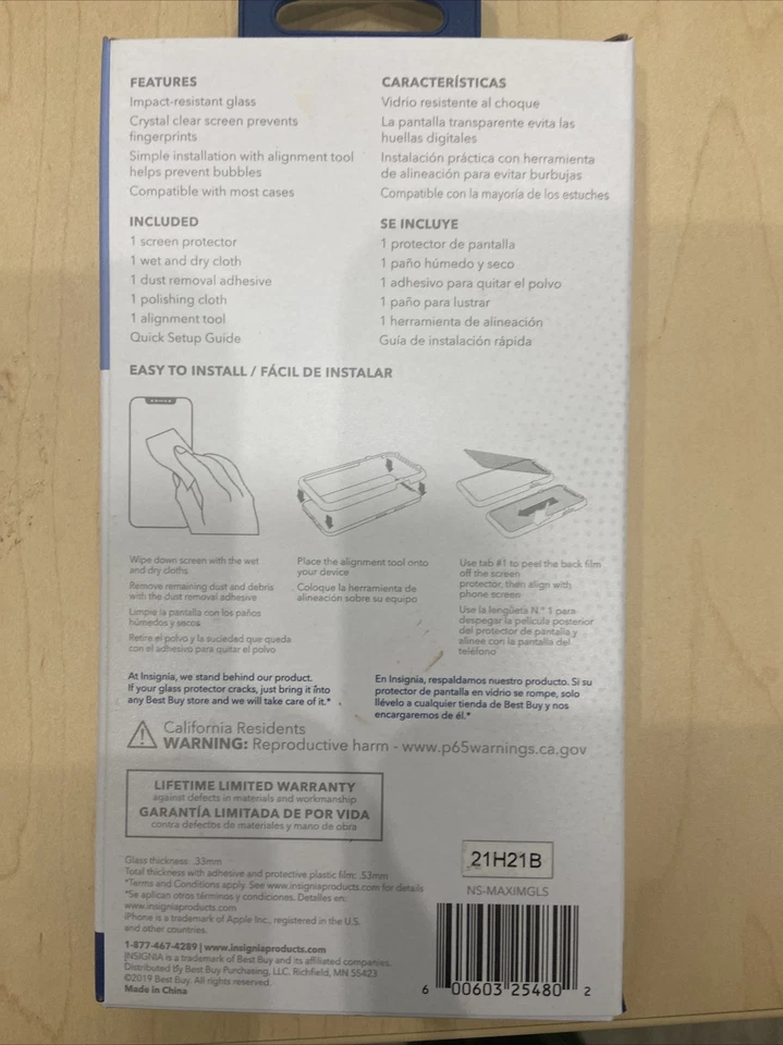 Insignia - Protector de pantalla de vidrio para Apple® iPhone® 11 y XR - Transparente Foto 2 de 2