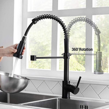 Kitchen Faucets with Pull down Sprayer Matte Black - Dual Mode Setting Single...