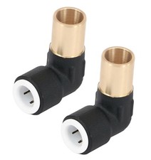 15mm x 10mm Pushfit Radiator Valve Black Reducing Speedfit Stem Elbow Pair TCEL