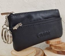 Leder Schlüsseletui Schlüsseltasche Schlüsselmäppchen Schlüsselring-Kette 