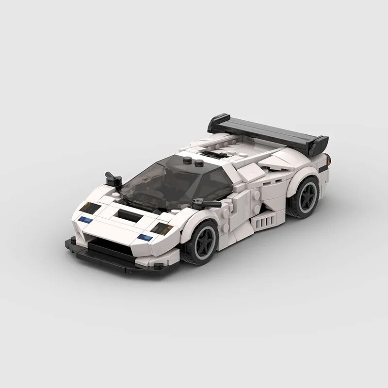 LEGO MOC Lamborghini Diablo GT White Speed Champions Racing Car Build Kit