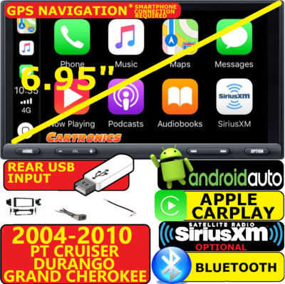 04-10 PT CRUISER DURANGO GRAND CHEROKEE CARPLAY ANDROID AUTO BLUETOOTH CAR RADIO