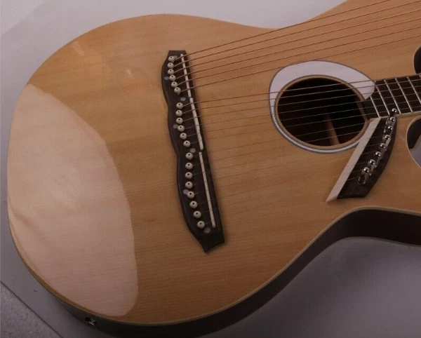 Двойной гриф арфы 12 + 8 струнных инструментов электрическая акустическая арфа гитара эквалайзер и сумка натуральный - Изображение 3 из 4