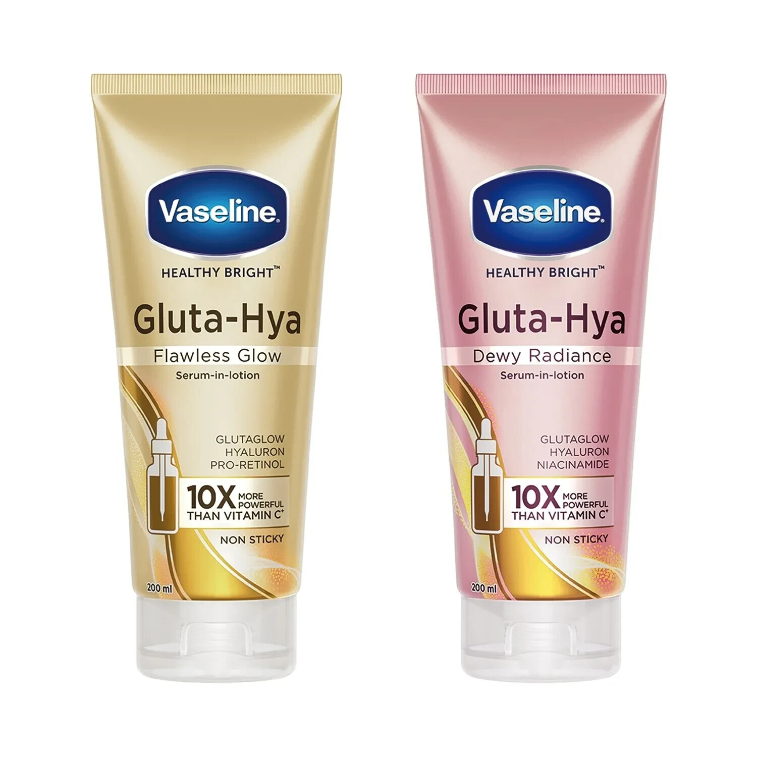 Vaseline Gluta-Hya Dewy Radiance & Flawless Glow Serum Lotion Combo 200ml