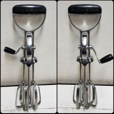 Vintage EKCO BEST Stainless Hand Mixer Beater 60s 70s style kitchen gadget USA