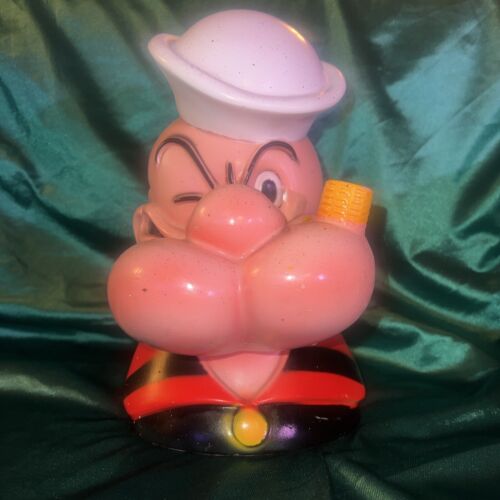 Play Pal Plastics Vintage Popeye The Sailor Man Bank . 1972 - Picture 1 of 16