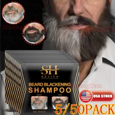 50X SEVICH Men Beard Hair Color Fast Dye Black Mustache Beard Darkening Shampoo