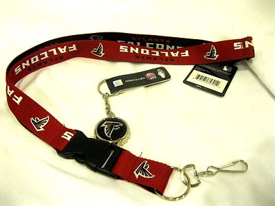 Atlanta Falcons 2-Tone NFL Keychain Detachable Lanyard+Falcons Bottle Opener-New
