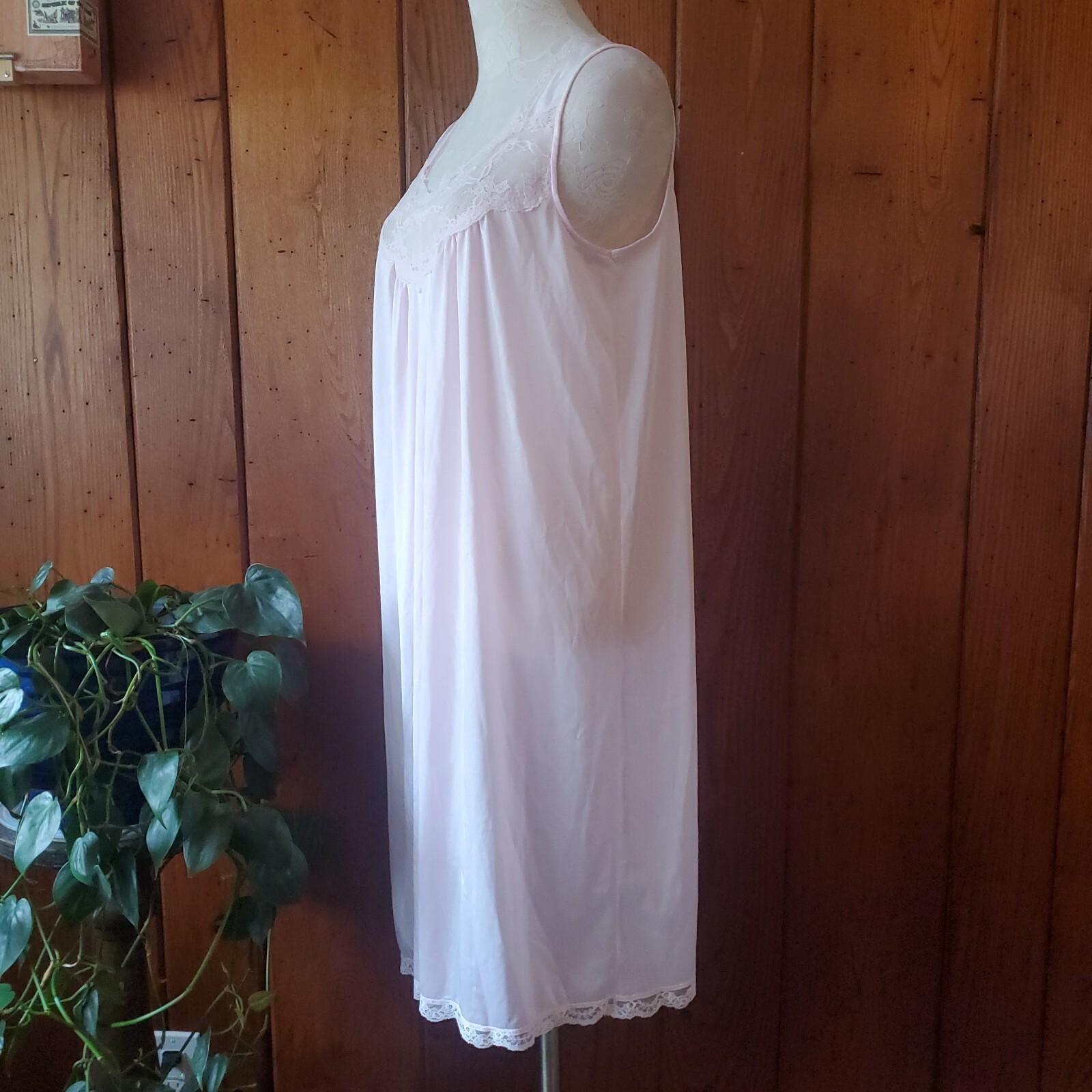 Vintage JC PENNEY Women's Medium Nightgown & Robe SILKY BLUSH PINK 2