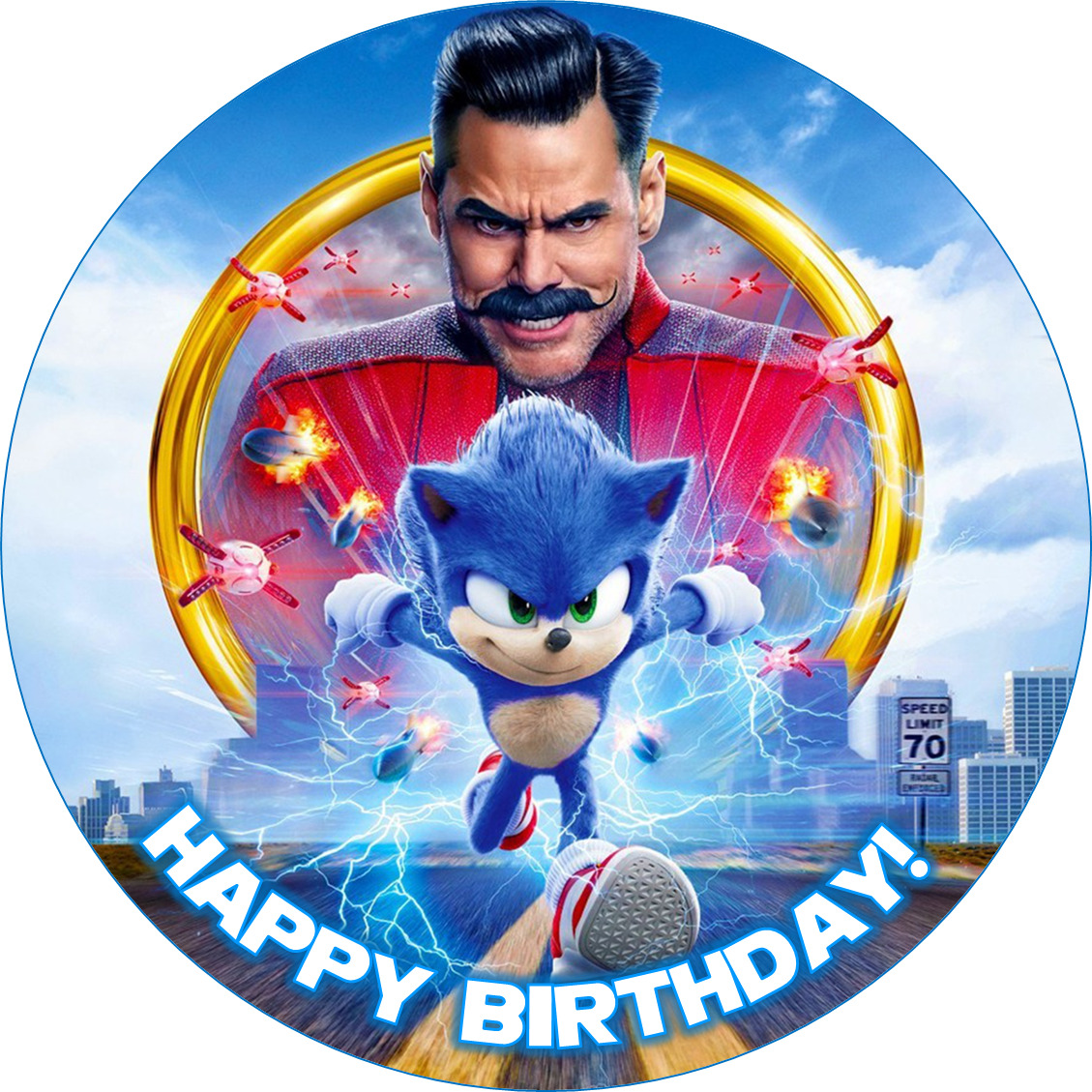 7.5 Inch Edible Sonic Cake Toppers â€“ Themed Birthday Party