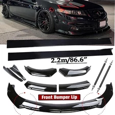 Front Bumper Rear Lip Spoiler Side Skirt For Acura TL TLX ILX Glossy Black Body