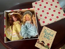 Vintage 5.5 Nancy Ann Storybook doll lot blue yellow pretty maid box frozen leg