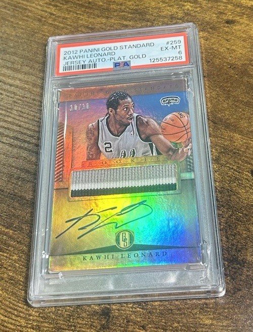 2012 Gold Standard Platinum Kawhi Leonard Jersey Patch Auto PSA 6 RC ROOKIE /10
