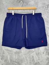 Polo Ralph Lauren Swim Trunks Mens XL Navy Blue Short Mesh Lining Pockets Preppy