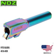NDZ Glock 43X 43 Stainless Steel 3.41" Barrel Match Grade Flush Spectrum PVD