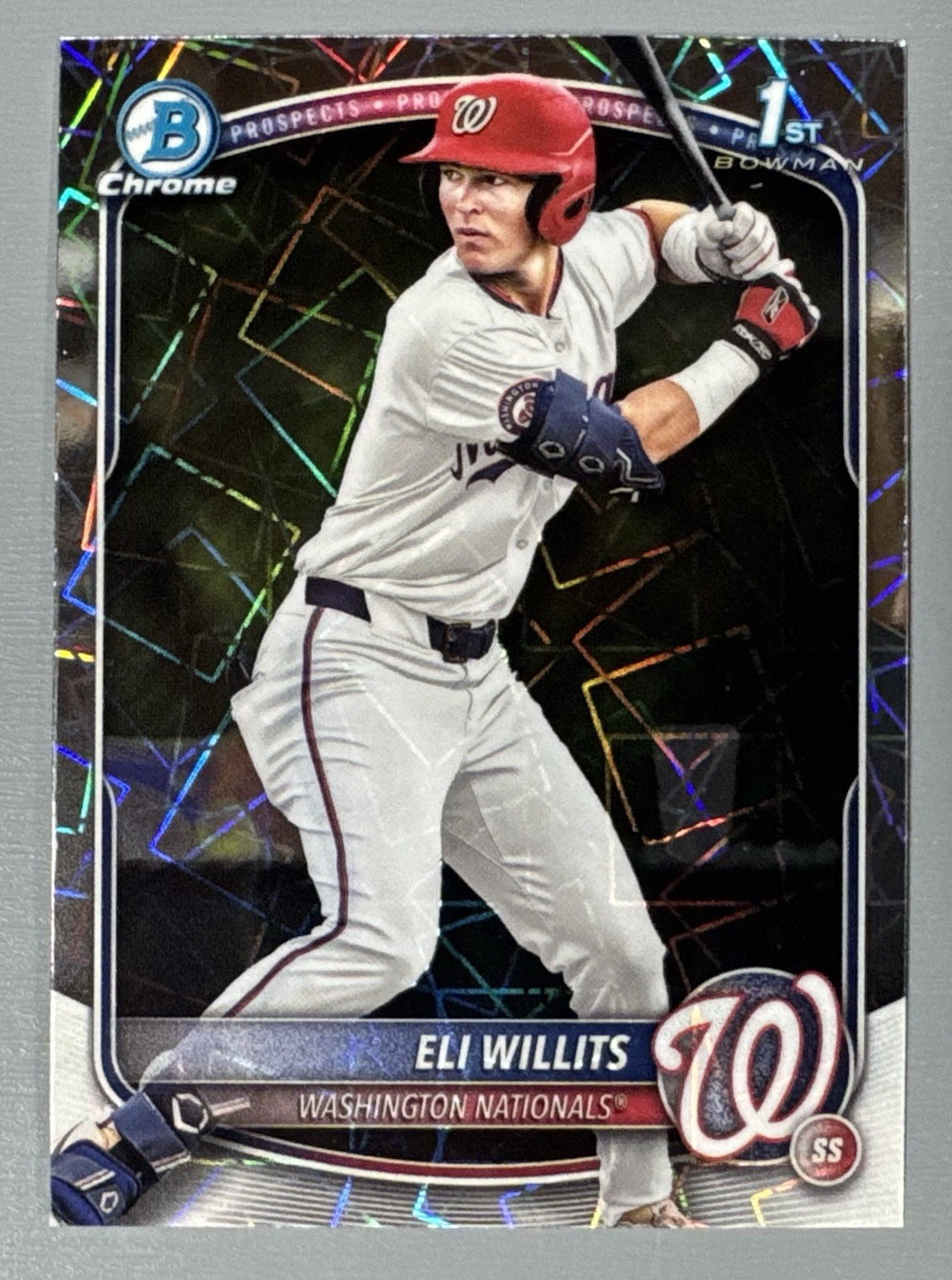 2025 Bowman Draft Chrome Eli Willits Laser Refractor #BDC-1 Nationals No. 1 Pick