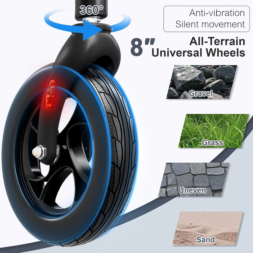 Andador Bariátrico Todo Terreno 350 LBS con Asiento para Personas Mayores Foto 4 de 4