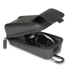 USA GEAR Hard Shell Glasses Case - Rugged Hard Case with Belt Loop - Black
