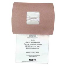 Tough Guy 48Zd79 Vacuum Bag, 2-Ply, Paper Bag, 12 Pk