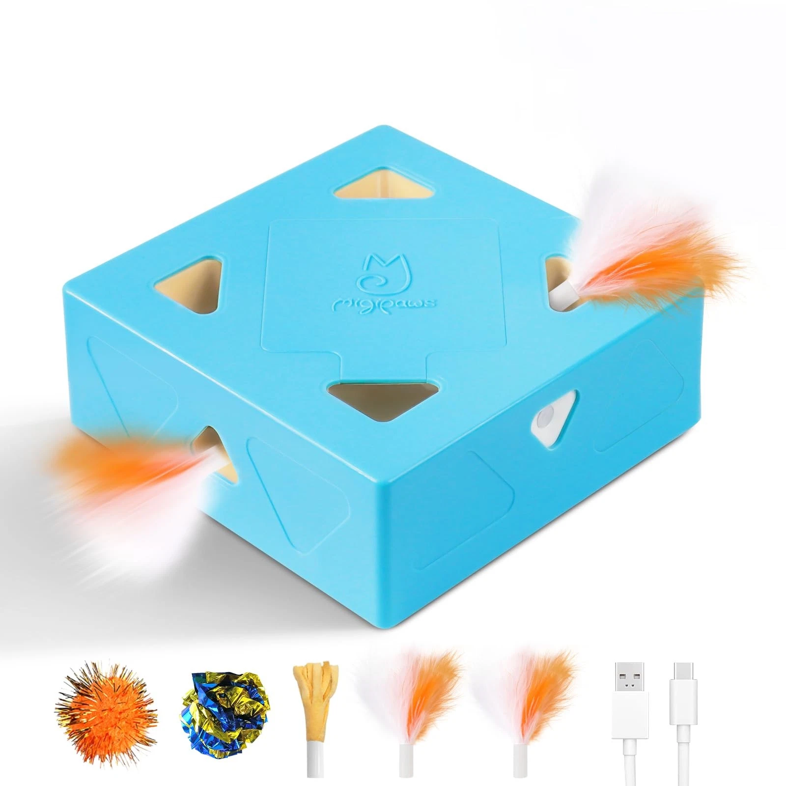 Interactive Cat Toy -Migibox Without Popskin, Puzzle Toy for Indoor Bored Cat...