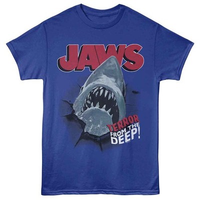 Jaws - Terror From Tief - Lizenziert Erwachsene Unisex Kurzarm - Königsblau