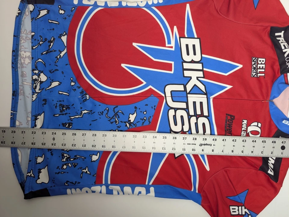 Camiseta deportiva de ciclismo vintage Pearl Izumi Bikes EE. UU. XL roja azul Trek Bell Yakima Foto 4 de 4