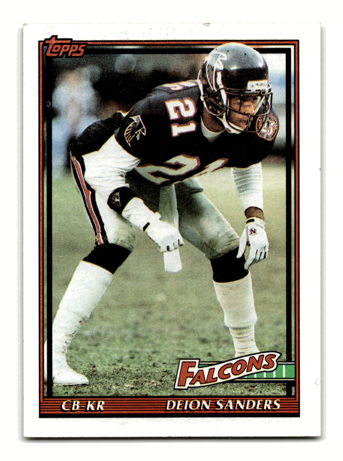 Deion Sanders 1991 Topps #582 Atlanta Falcons Near Mint NM