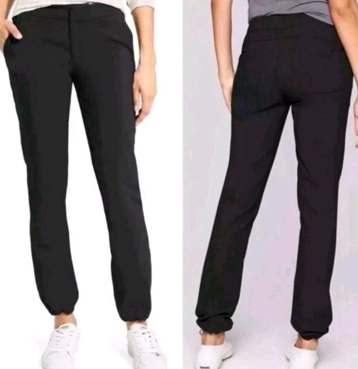 Athleta Wander Trek Tech Black Hiking Outdoor Travel Pants Joggers! Size 8P