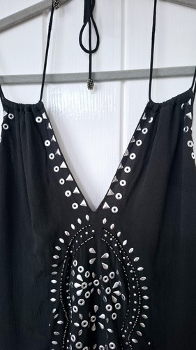 LADIES RIVER ISLAND GREY BEADED BLOUSE TOP SIZE 18 - Foto 2 di 4