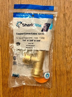 Shark Bite fitting 3/4 x 3/4 x 3/4 Slip Tee 127A