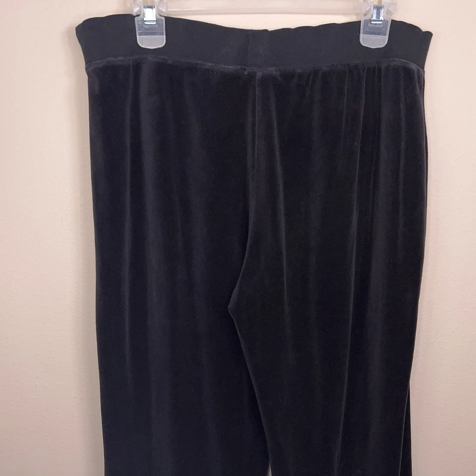 Pantalones de terciopelo negros grandes Champion vintage con cordón elástico ropa de salón informal Foto 4 de 4
