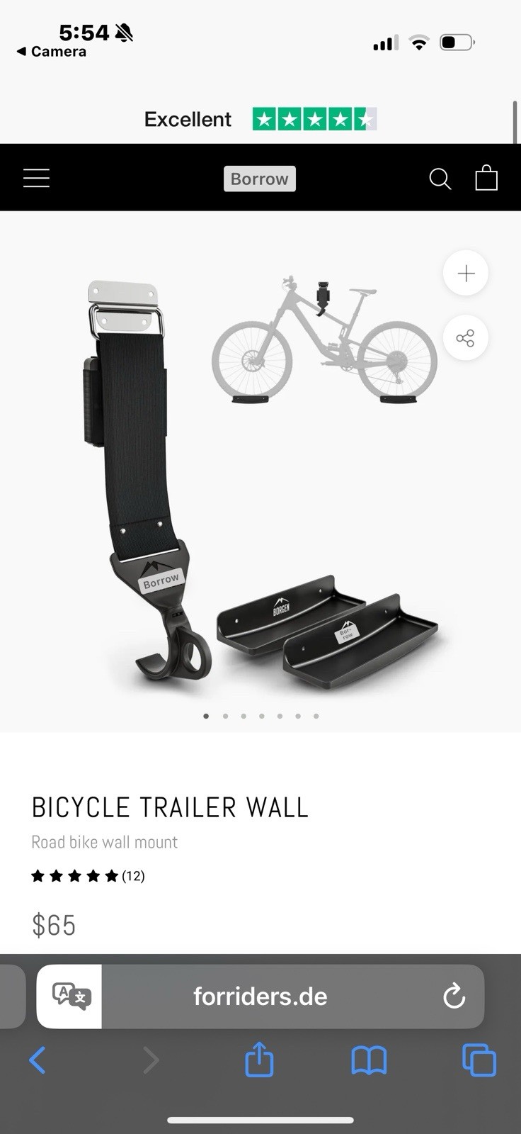 Bogen Wall Mount Rails for Bicycle Rack Mounting