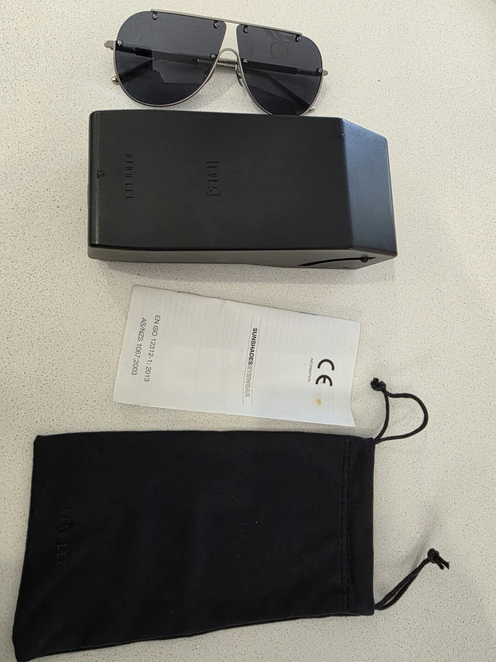 Stunning Dion Lee Sunglasses Silver Metal  Frame Hard/Soft Case New $420 - image 3 of 4